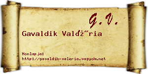 Gavaldik Valéria névjegykártya